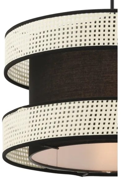 Lustră suspendată pe cablu HALO, 1x E27/60W/230V, negru/crem