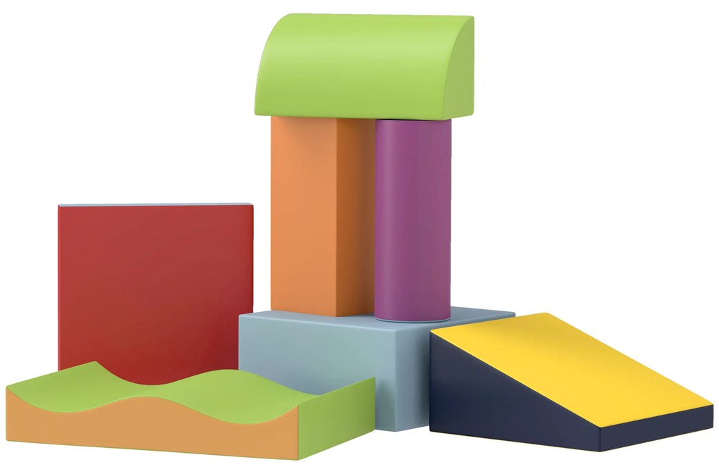 HOMCOM, 7 PCS module motricitate bebeluși, parcurs motricitate din spumă EPE, pentru preșcolari, multicolor | Aosom Romania