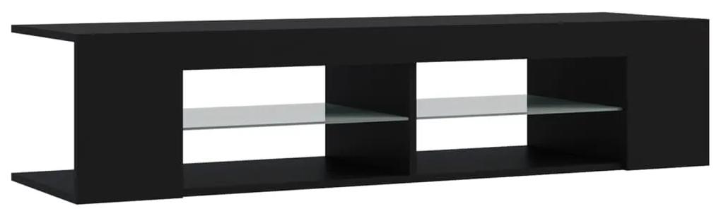 Comoda TV cu lumini LED, negru, 135x39x30 cm 1, Negru