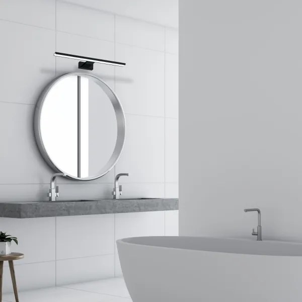 Aplică LED de perete pentru baie SHINE, 13,8 W, 230 V, 60 cm, IP44, neagră