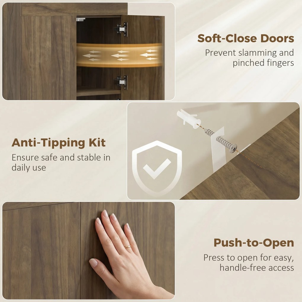 HOMCOM Dulap Masă de Călcat Pliabil cu Roți și Suport pentru Fier de Călcat, Dulap Multifuncțional cu Rafturi, Compartiment Deschis, pentru Spălătorie, Baie, 154x55x87 cm, Maro | Aosom Romania