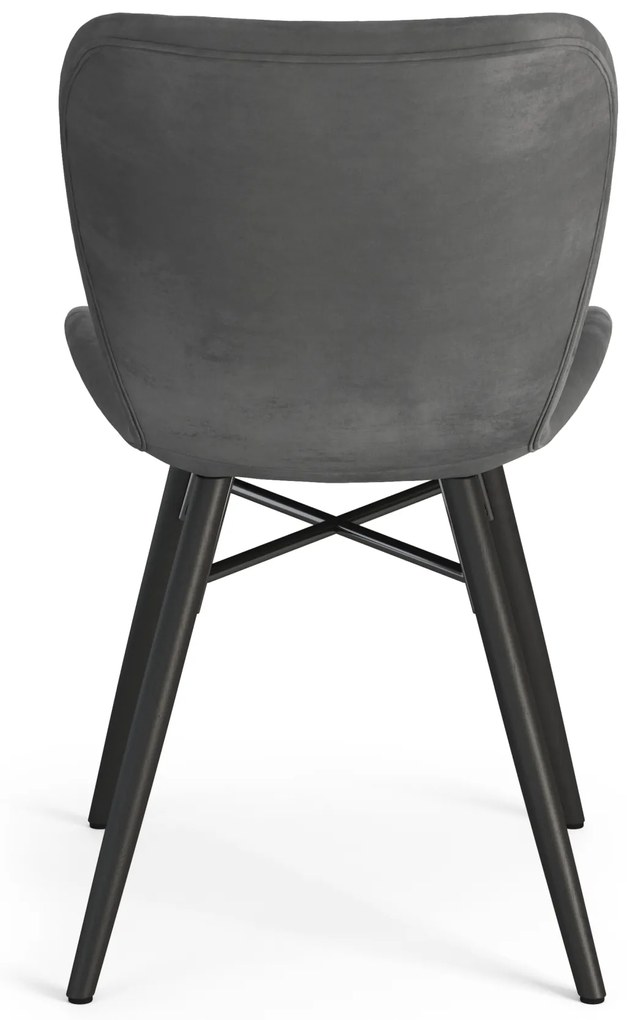 MAZZONI EXPORT ALTEA Velură Gri închis/picioare negre - MODERNE PENTRU LIVING/SUFRAGERIE/BUCĂTĂRIE/BIROU CATIFEA