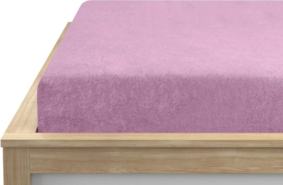 Cearsaf Frotir cu elastic EXCLUSIVE 200 x 220 cm roz