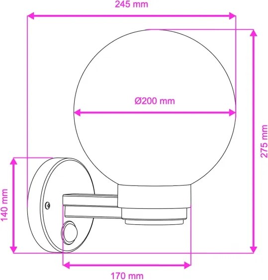 Brilagi - Aplica de perete pentru exterior cu senzor HARBOR 1xE27/40W/230V IP33 antracit/sticlă clară