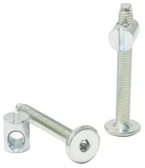 Set 12 suruburi si piulite bolt pentru patut bebe, M6x50