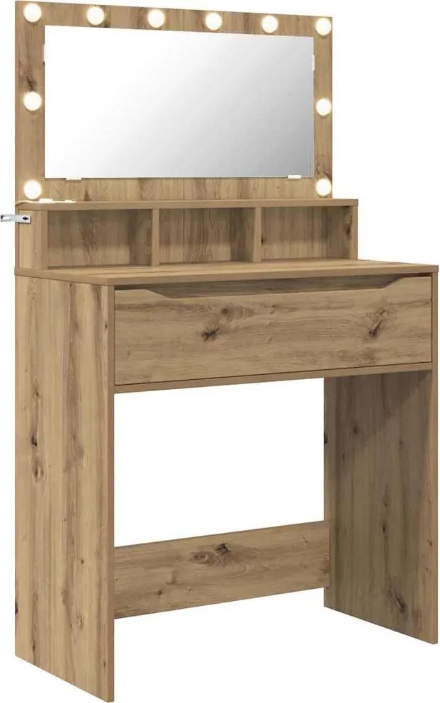 vidaXL Mese de toaletă pentru dormitor cu sertar Stejar Artizanal