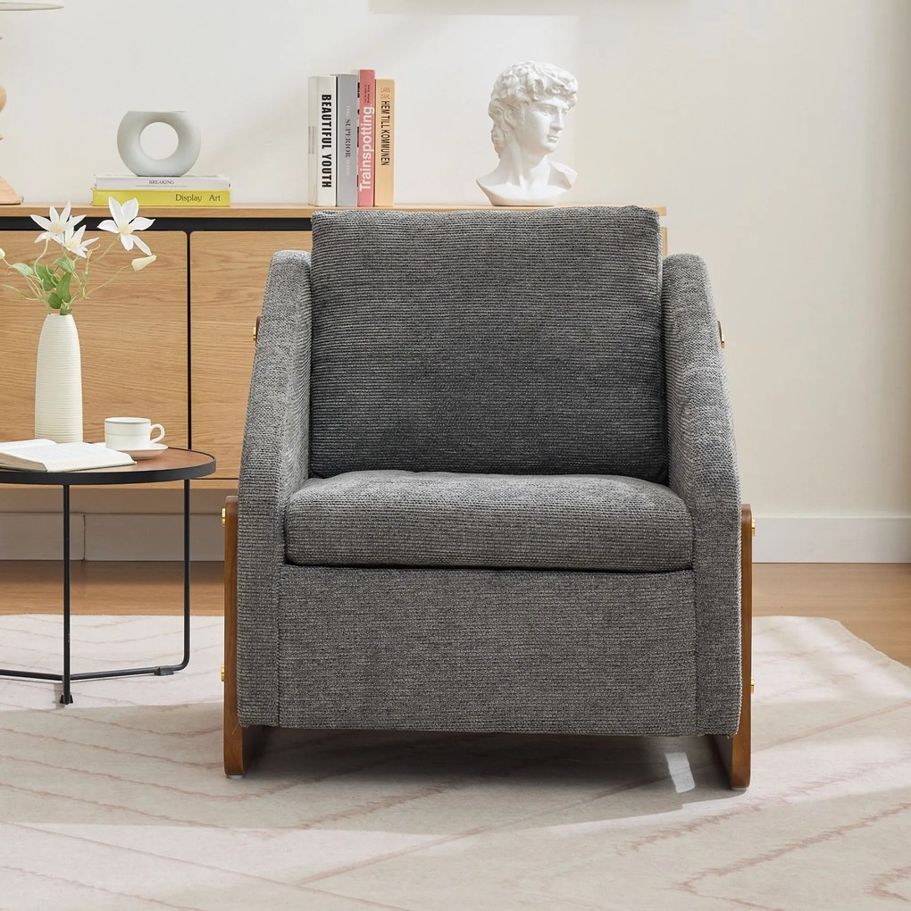 Scaun modern de accent pentru living, Gri | Aosom Romania