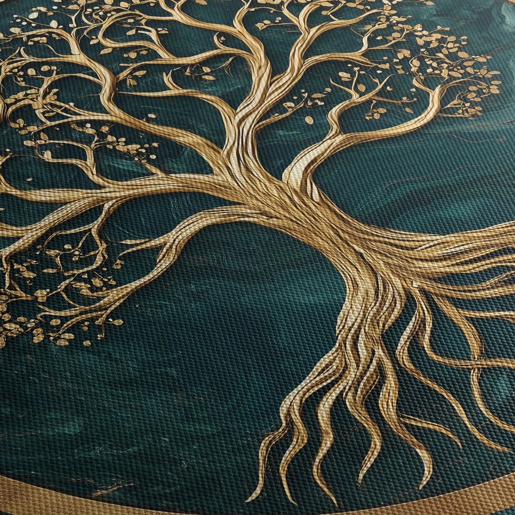 Tablou – Arborele vieții auriu în marmură (90x60 cm)