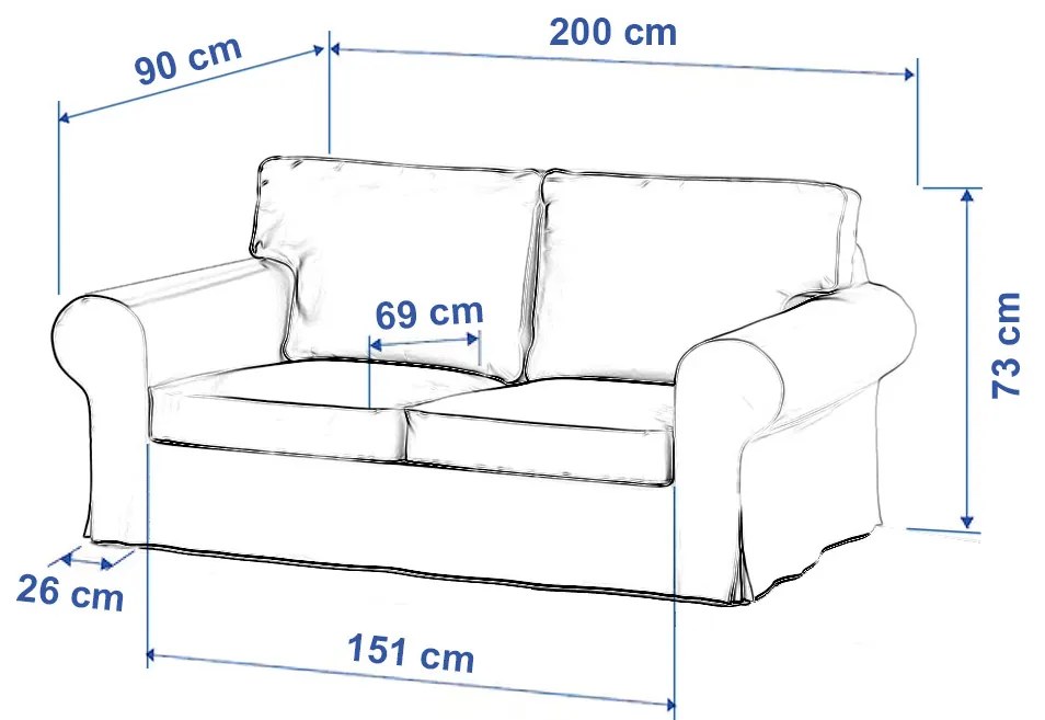 Husa canapea Ektorp 2-locuri, pliabil (pentru modele Ikea in vanzare din 2012)