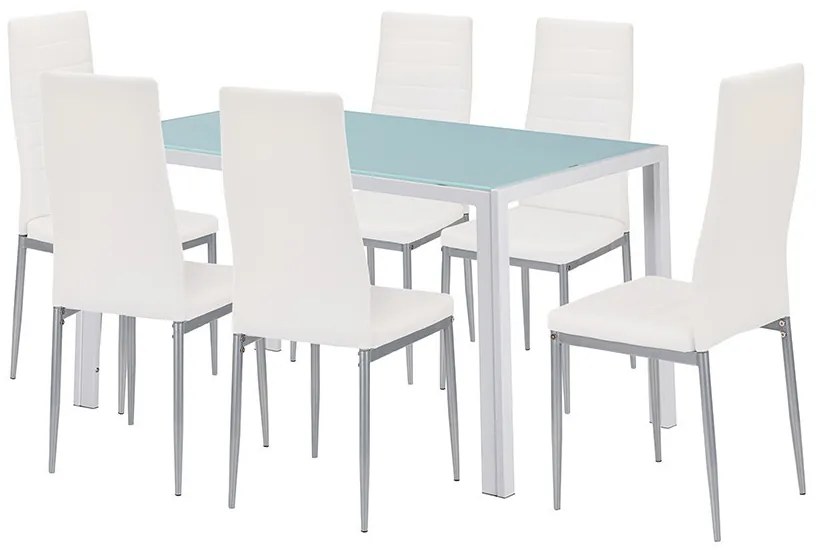 Mabel 6+1 set de luat masa alb-gri