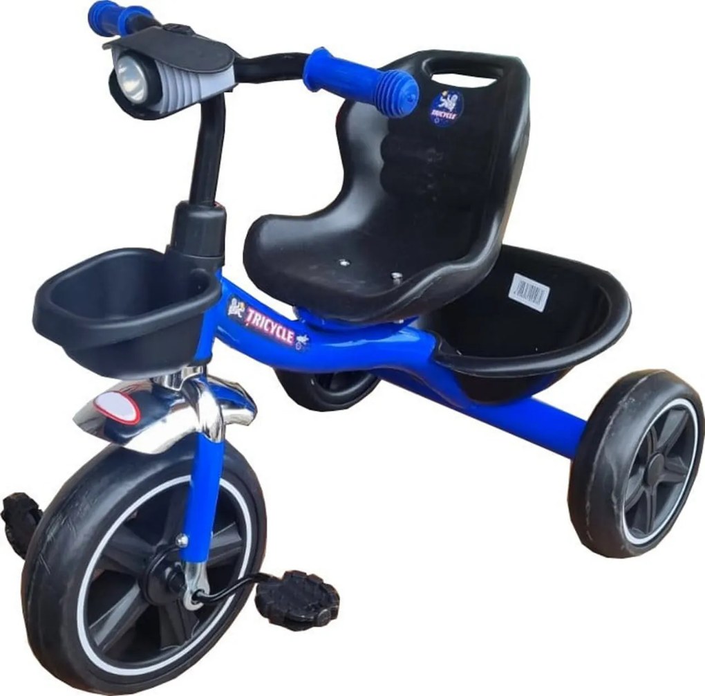 Tricicleta cu pedale NOVOKIDS™ Falcon Trike, Cu melodii si lumini, Max 30 kg, Roti din spuma cauciucata EVA, Cadru metalic, Model motocicleta,