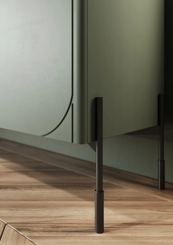 Vitrină cu patru uși Sonatia 100 cm - verde măsliniu