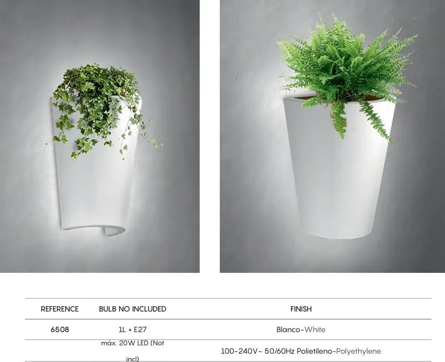 Aplica perete exterior tip ghiveci cu iluminat si spatiu flori TEJA