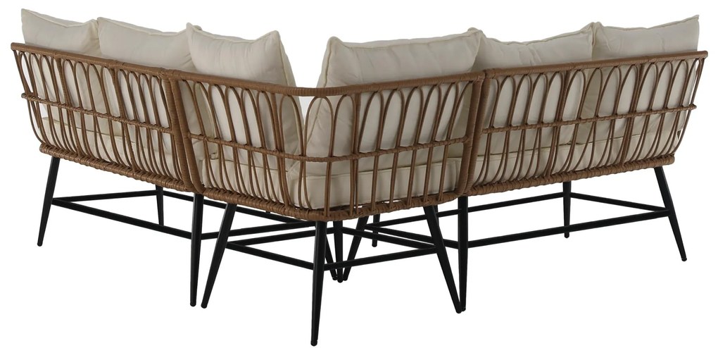Set mobilier de grădină Arala (natural + bej + negru) (pentru 4 persoane). 1116234