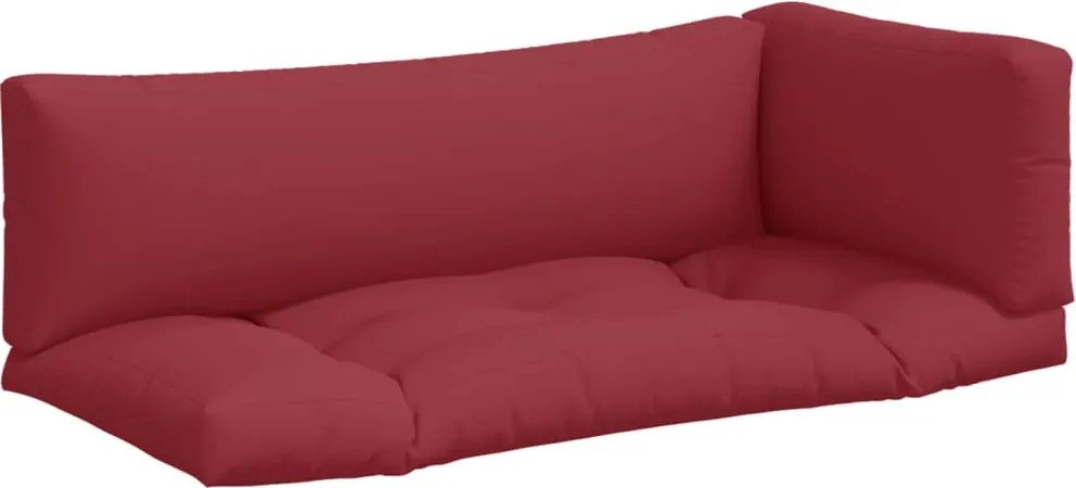 vidaXL Perne de paleți, 3 buc., roșu vin, material textil