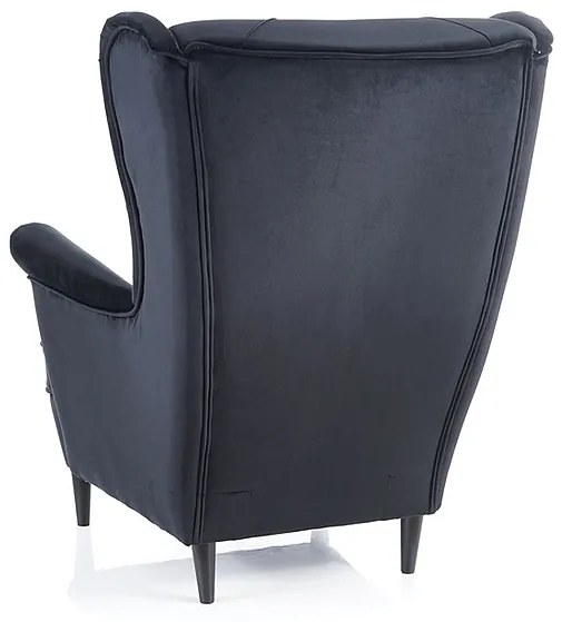 Fotoliu tapitat catifea Culoare Bej / Wenge LADY MATT VELVET
