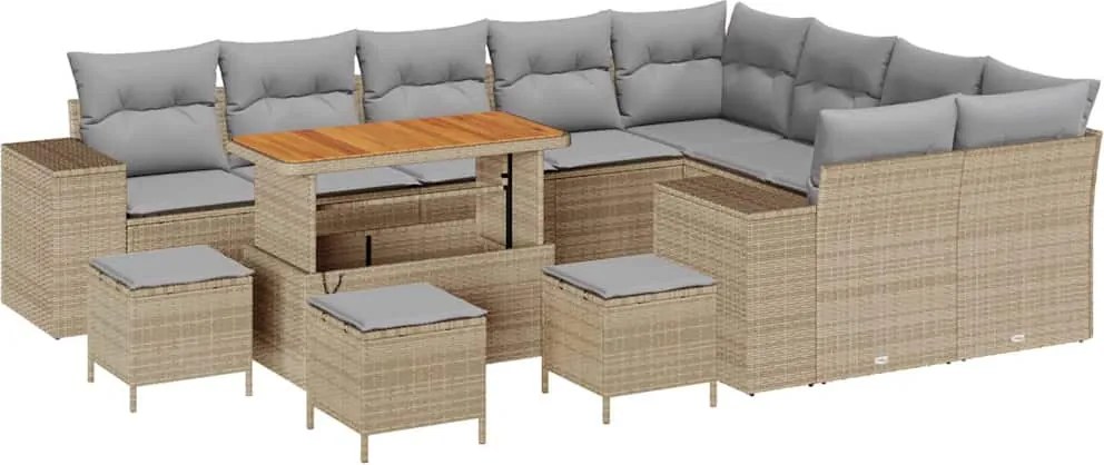 vidaXL Set de canapele pentru grădină 13 pcs Beige și gri deschis