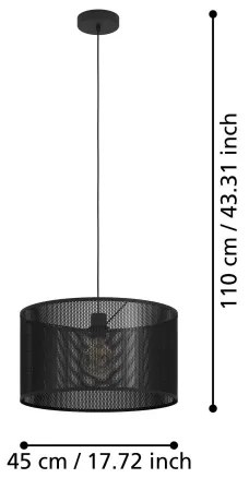 Lustră pe cablu Eglo 43795 MANBY 1xE27/40W/230V