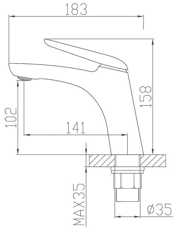 Ibiza Gun Grey Baterie pentru lavoar