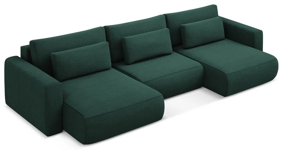 Colțar verde extensibil/cu spațiu de depozitare (în formă de "U") Kapua – Makamii