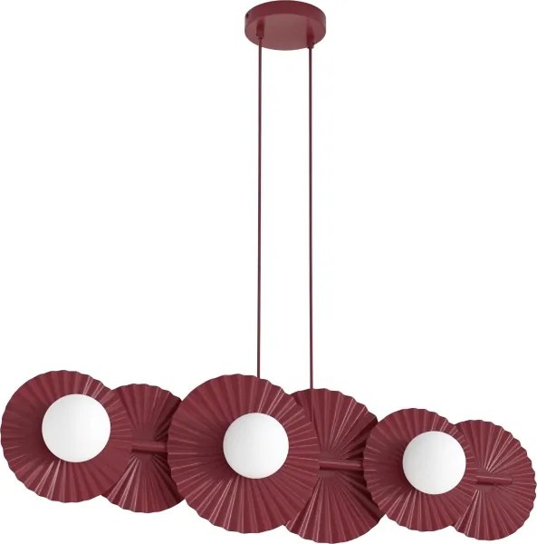 Candelabru suspendat pe cablu UMBRA, 6 x socluri G9, 8 W, 230 V, roșu