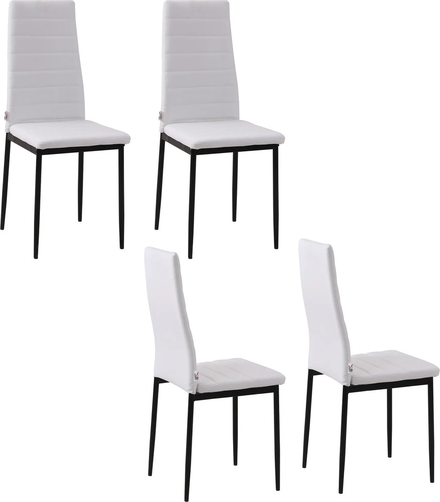 Set 4 scaune bucatarie HOMCOM, scaune moi, scaune pentru bucatarie, sarcina 120kg,41 x 50 x 97cm | Aosom Romania