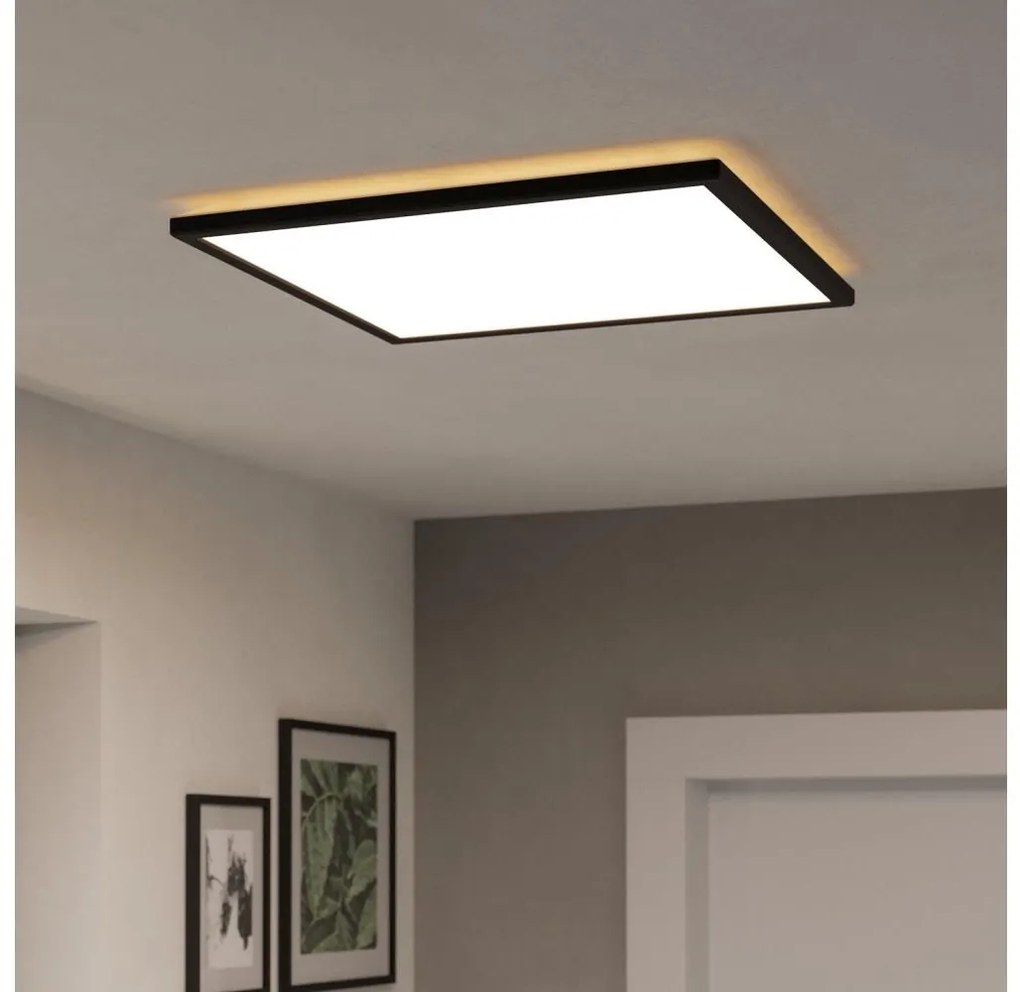 Plafonieră LED RGBW dimabilă de exterior Eglo 901468 ROVITO-Z 17W/230V 50x50 cm IP44 negru