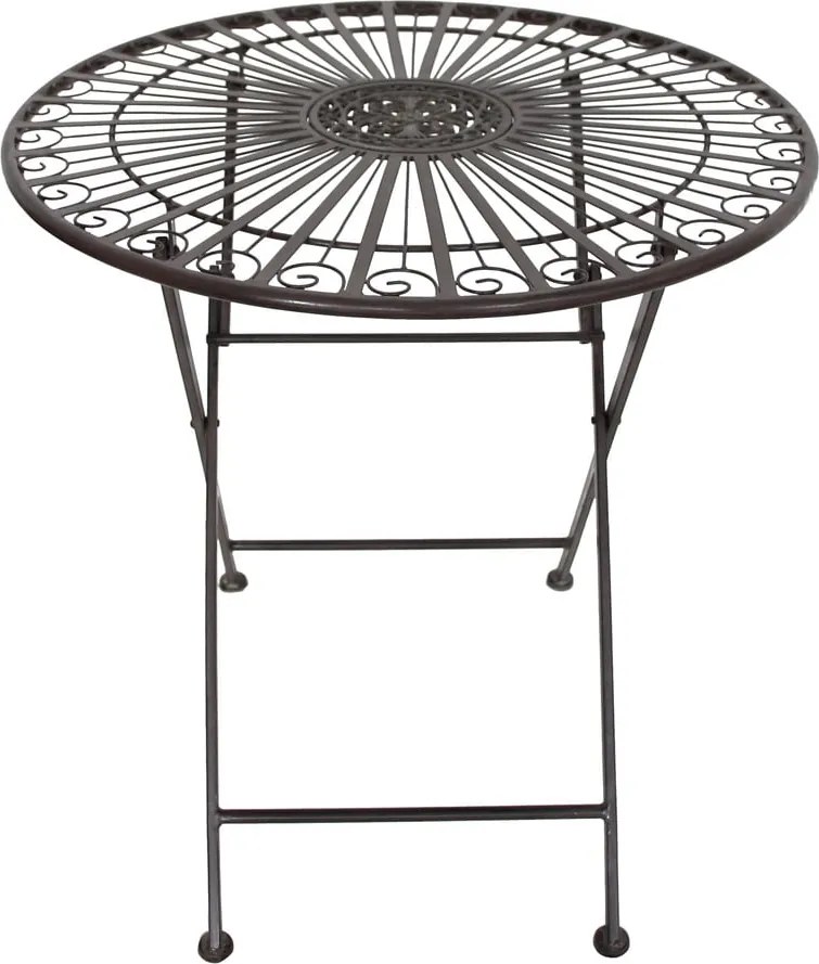 Set de dining pentru grădină maro închis din metal pentru 2 persoane – Garden Pleasure