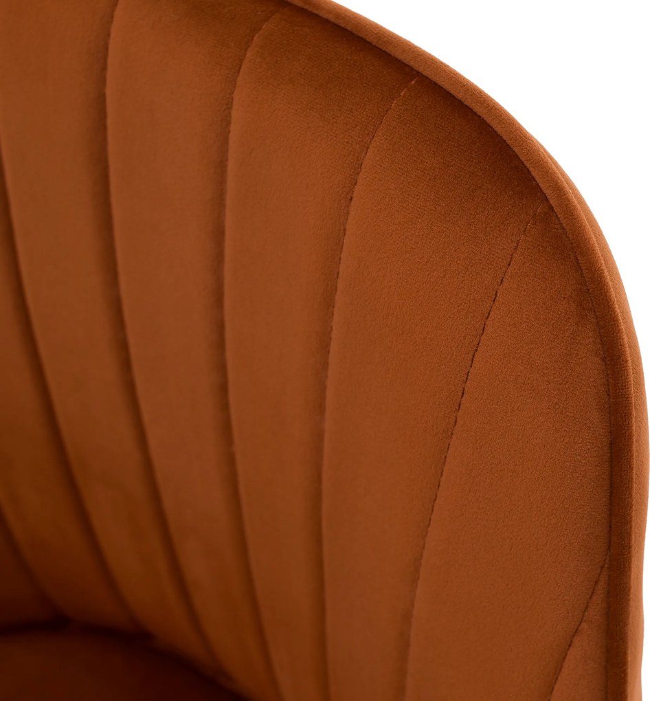 Scaun de design, ţesătură Velvet teracot, AURIL