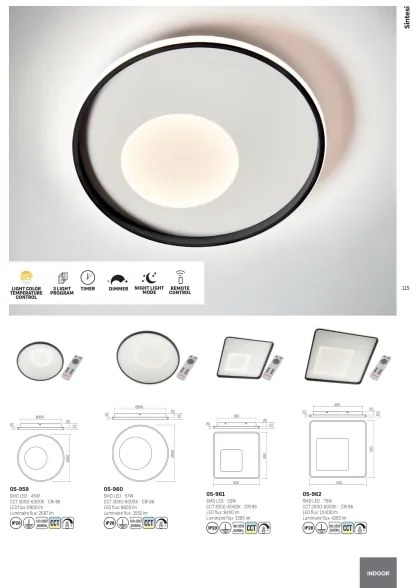 Plafonieră LED dimabilă Redo 05-959 SINTESI LED/45W/230V 3000-6000K + telecomandă