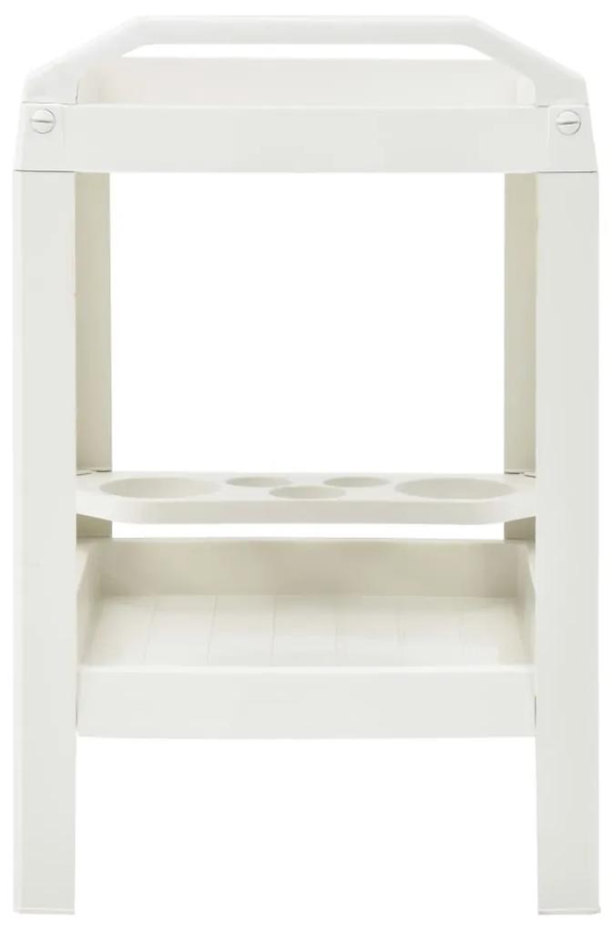 Carucior de bauturi, alb, 69 x 53 x 72 cm, plastic Alb
