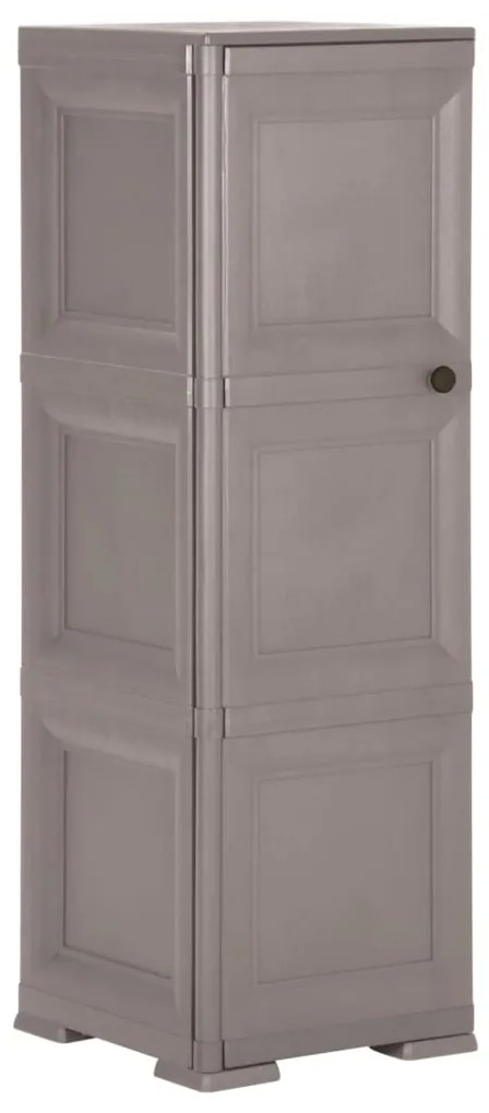 340605 vidaXL Dulap din plastic, 40x43x125 cm, gri, design de lemn