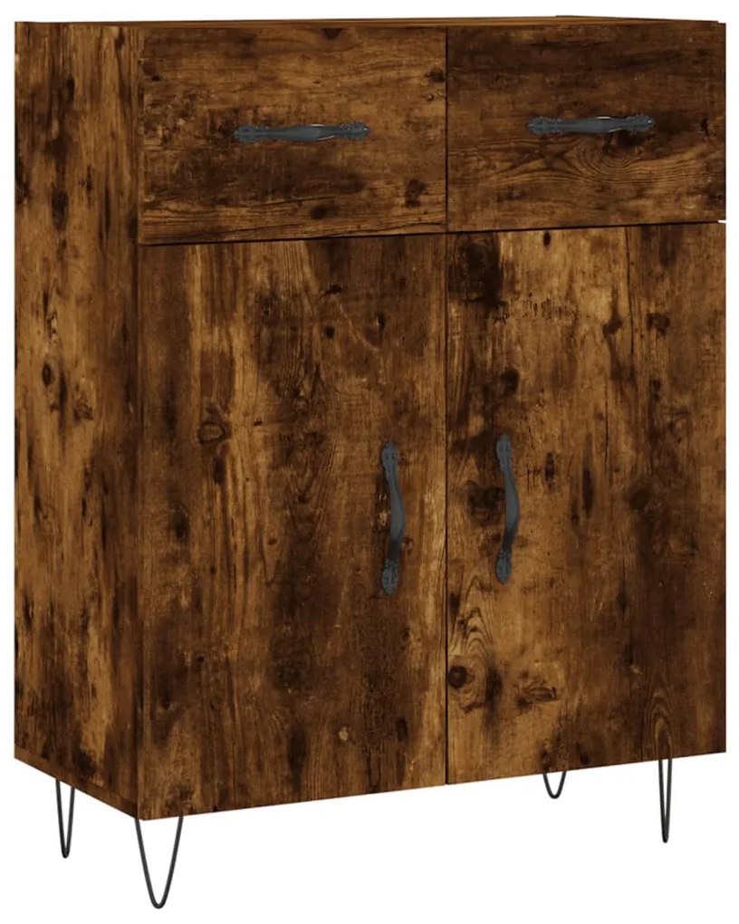 827977 vidaXL Dulap, stejar fumuriu, 69,5x34x90 cm, lemn compozit