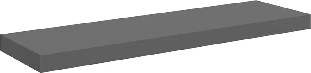 vidaXL Raft de perete suspendat, gri extralucios, 80x23,5x3,8 cm, MDF