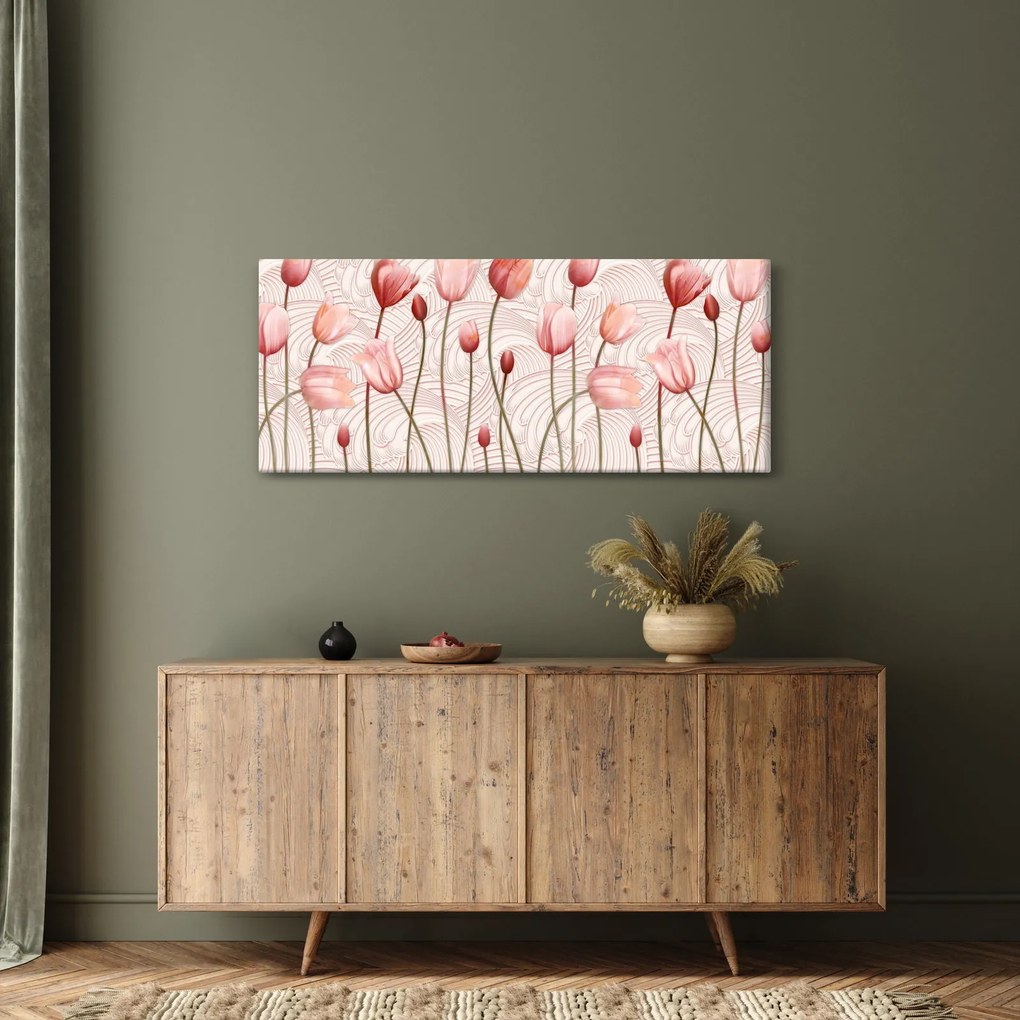 Tablou - Lalele roz (120x50 cm)
