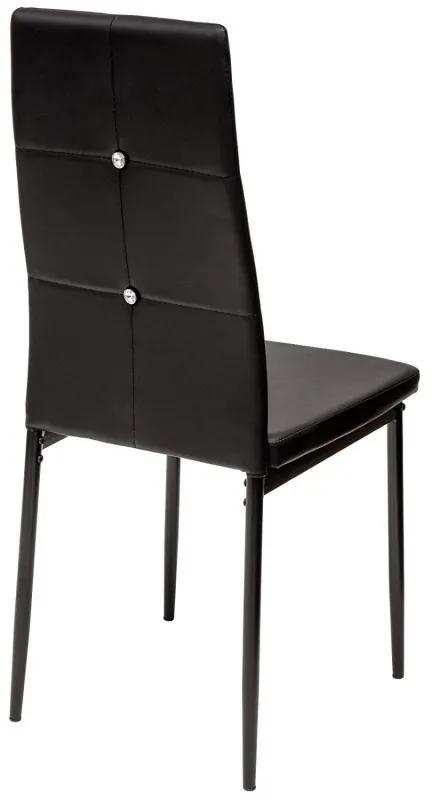 Set de sufragerie pentru 4 persoane Maasix BKG High Gloss negru cu scaune negru Elvira