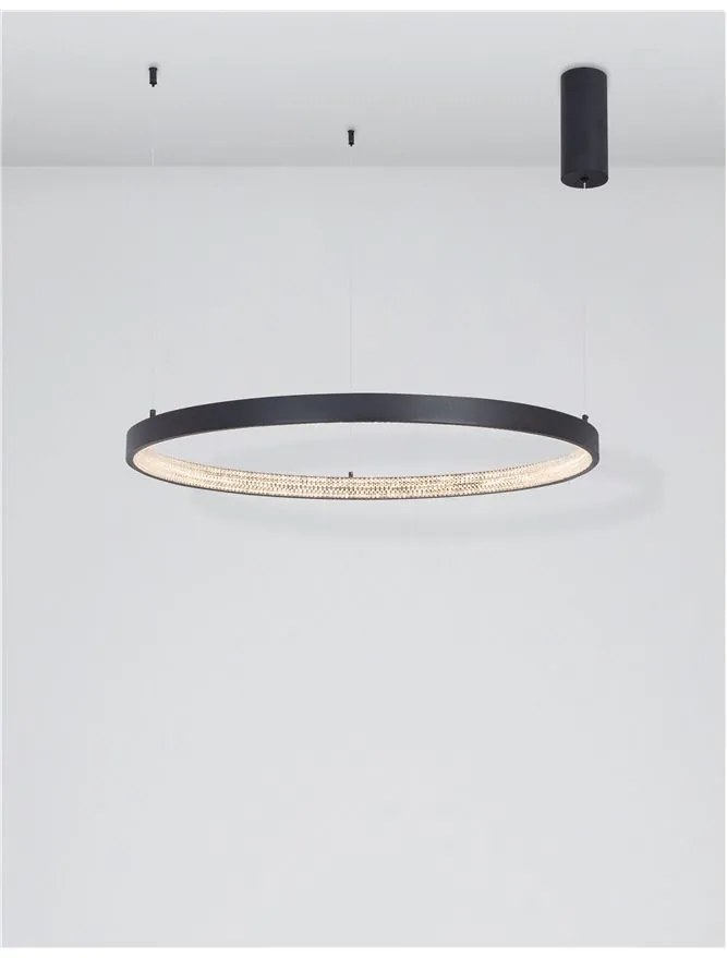Lustra LED dimabila, design modern PRESTON, 80cm negru NVL-9865180