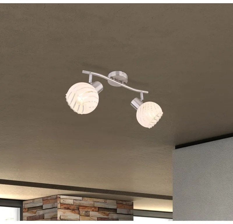Aplica de perete / tavan cu 2 spoturi design modern WILLY nichel