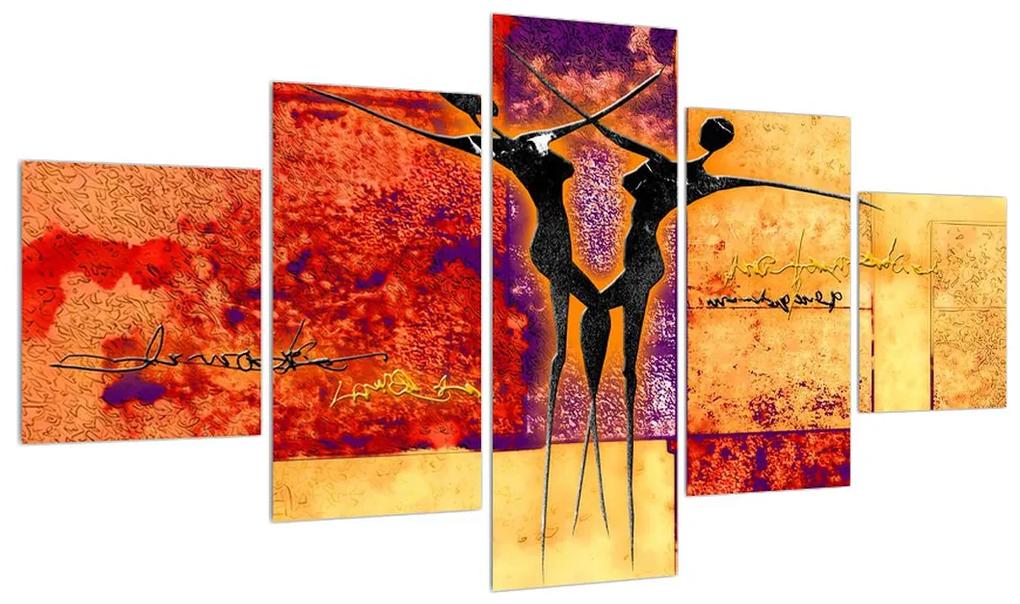 Tablou abstract cu doi dansatori (125x70 cm), în 40 de alte dimensiuni noi