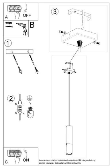 Lustră pe cablu LOOPEZ 1xGU10/40W/230V neagră/cupru Sollux SL.0946
