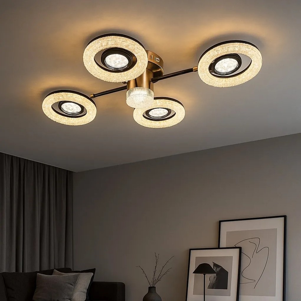 Lustră LED elegantă cu design geometric – Model 26053/2+2+1GM+FGD