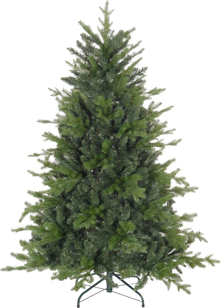 HOMCOM Brad de Crăciun Artificial cu 1309 Crengi, Pliabil cu Bază Metalică, Ø105x150 cm, Verde | Aosom Romania