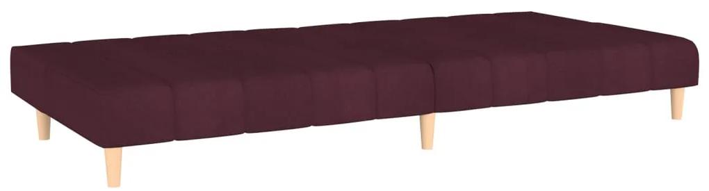 Canapea extensibila cu 2 locuri, violet, textil Violet, Fara suport de picioare