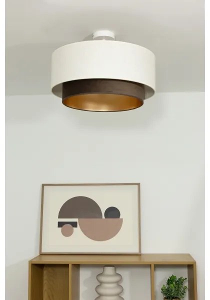 Lustră aplicată NATIA, 1xE27/60W/230V, Ø 45 cm, alb/maro