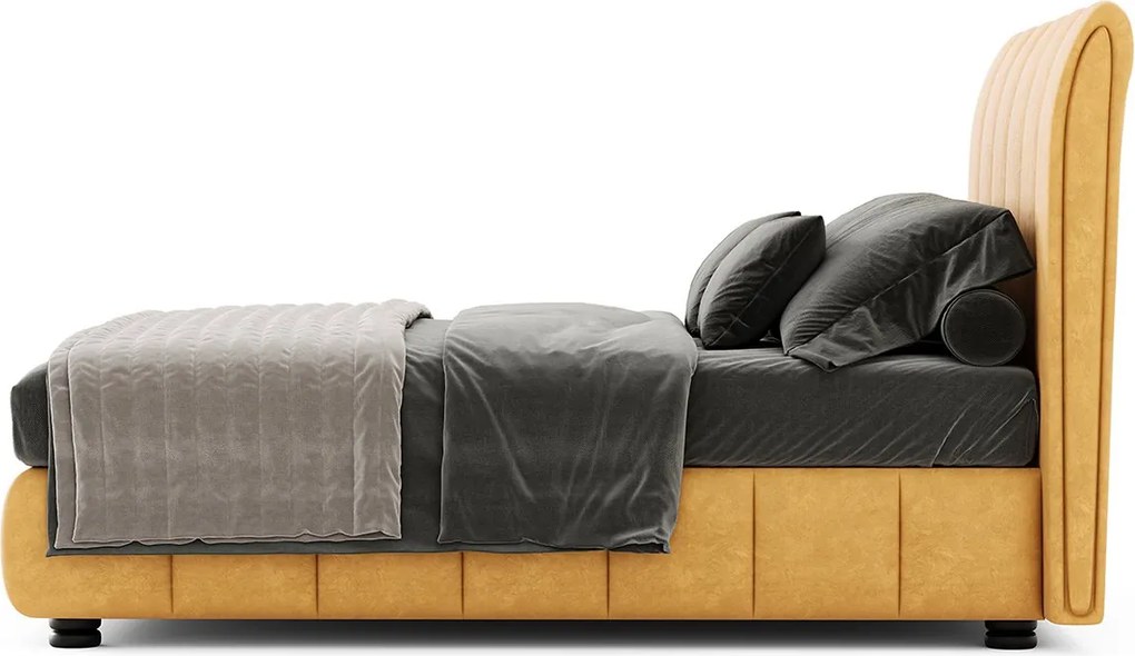 Pat tapițat Sophie cu saltea, 120/140/160/180 cm - 180x200