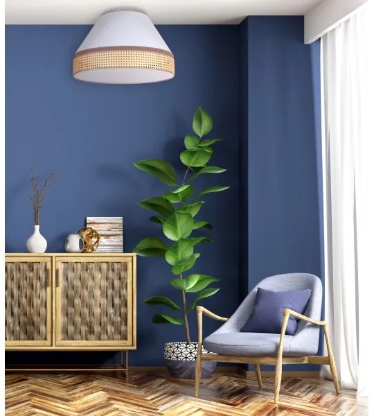 Duolla - Plafonieră AVIGNON 1xE27/15W/230V d. 50 cm albă/ratan