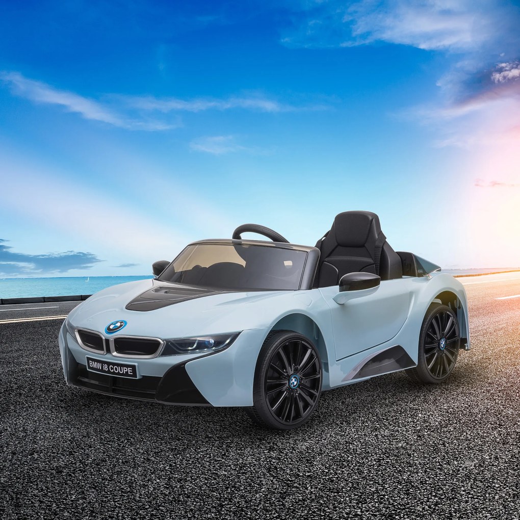 Licensed BMW I8 Coupe Masina Electrica HOMCOM telecomanda MP3 baterie pentru 3-8 ani | Aosom Romania