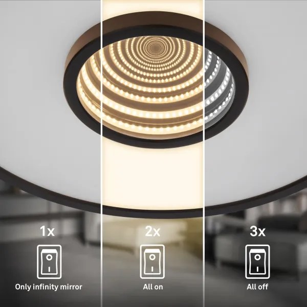 Briloner 3847015 - Plafonieră LED TORO LED/18W/230V Ø 42 cm negru