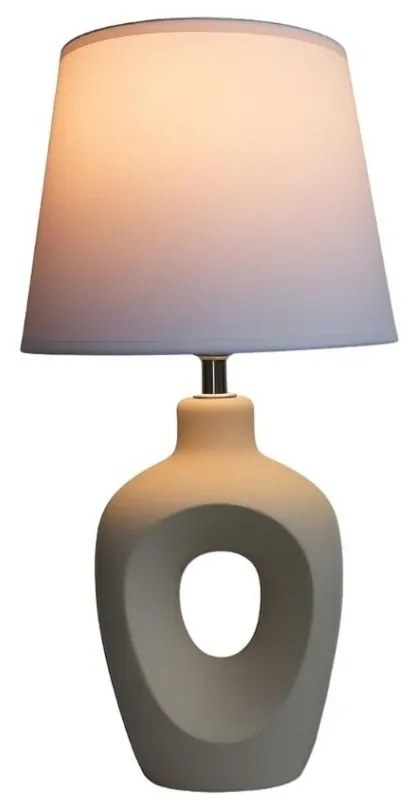 Lampa de masa ceramica si abajur bej Madelor