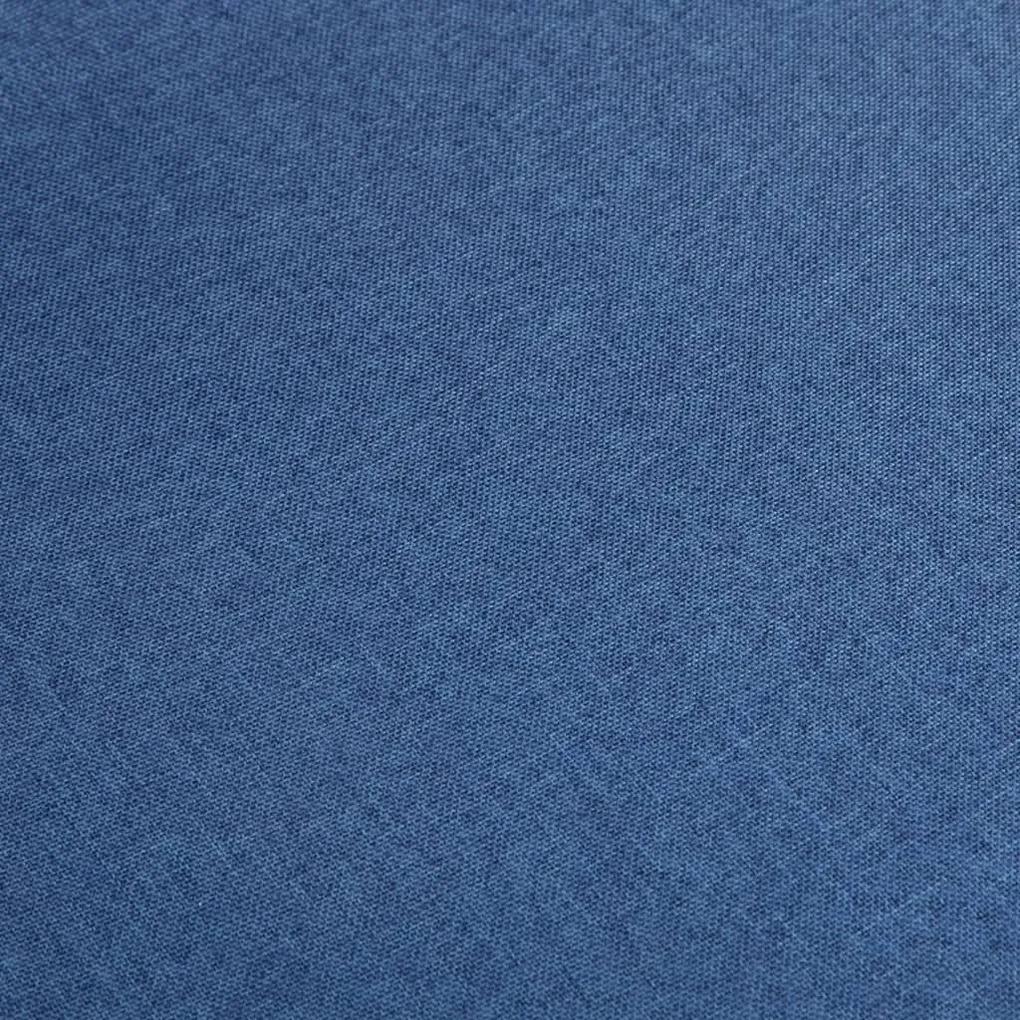 Scaune de bucatarie 4 buc. albastru, textil  lemn masiv stejar 4, Albastru